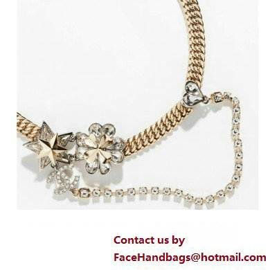 Chanel Metal  &  Strass Gold, Silver  &  Crystal Choker ABA881 2023